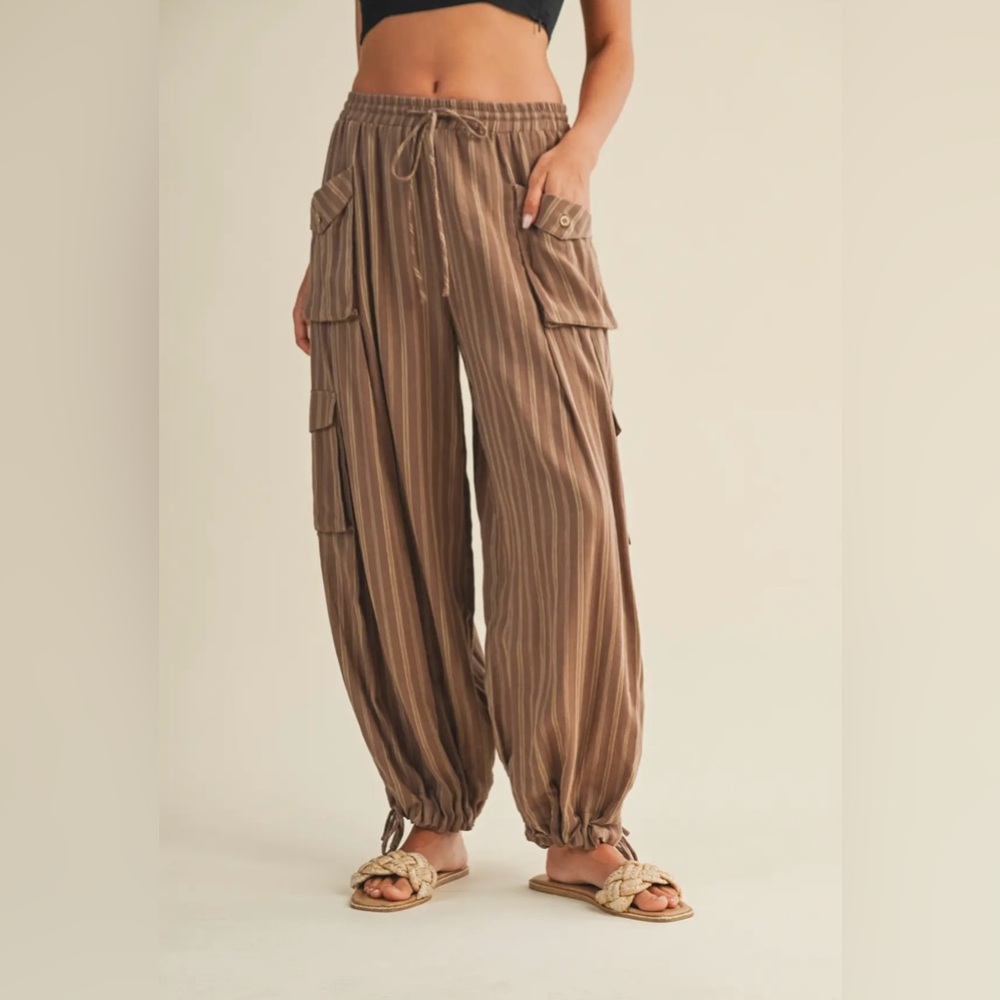 🆕🤍MOCHA COTTON CARGO PANTS